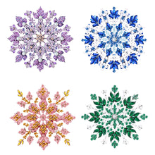 Load image into Gallery viewer, 4Pcs Acrylic Special Shaped Snowflake Diamond Art Brooch Jewelry Kit for Girls