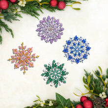 Load image into Gallery viewer, 4Pcs Acrylic Special Shaped Snowflake Diamond Art Brooch Jewelry Kit for Girls