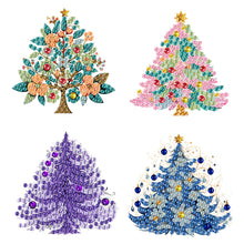 Load image into Gallery viewer, 4Pcs Acrylic Special Shaped Christmas Tree 5D DIY Diamond Art Brooch Jewelry Kit