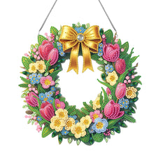 Load image into Gallery viewer, Acrylic Special Shaped Tulip Wreath DIY Diamond Painting Hanging Ornaments Kit