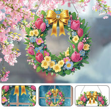 Load image into Gallery viewer, Acrylic Special Shaped Tulip Wreath DIY Diamond Painting Hanging Ornaments Kit