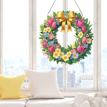 Load image into Gallery viewer, Acrylic Special Shaped Tulip Wreath DIY Diamond Painting Hanging Ornaments Kit