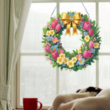Load image into Gallery viewer, Acrylic Special Shaped Tulip Wreath DIY Diamond Painting Hanging Ornaments Kit