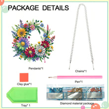 Load image into Gallery viewer, Acrylic Special Shaped Daisy Wreath DIY Diamond Painting Hanging Ornaments Kit