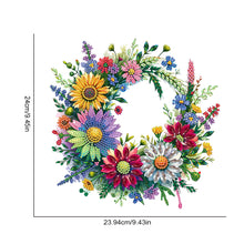 Load image into Gallery viewer, Acrylic Special Shaped Daisy Wreath DIY Diamond Painting Hanging Ornaments Kit