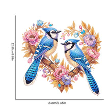 Load image into Gallery viewer, Acrylic Special Shaped Heart Blue Bird Diamond Painting Hanging Ornaments Kit