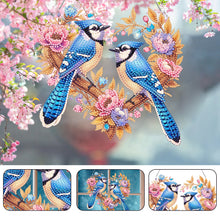 Load image into Gallery viewer, Acrylic Special Shaped Heart Blue Bird Diamond Painting Hanging Ornaments Kit