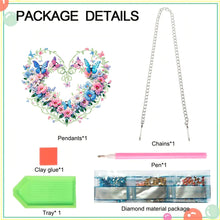 Load image into Gallery viewer, Acrylic Special Shaped Heart Butterfly Diamond Painting Hanging Ornaments Kit
