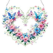 Load image into Gallery viewer, Acrylic Special Shaped Heart Butterfly Diamond Painting Hanging Ornaments Kit