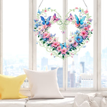 Load image into Gallery viewer, Acrylic Special Shaped Heart Butterfly Diamond Painting Hanging Ornaments Kit