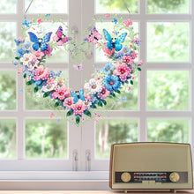 Load image into Gallery viewer, Acrylic Special Shaped Heart Butterfly Diamond Painting Hanging Ornaments Kit
