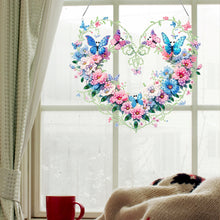 Load image into Gallery viewer, Acrylic Special Shaped Heart Butterfly Diamond Painting Hanging Ornaments Kit