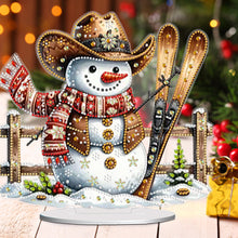 Load image into Gallery viewer, Acrylic Christmas Snowman Desktop Diamond Art Kits Rhinestones Desktop Ornaments