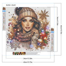 Load image into Gallery viewer, Diamond Painting - Full Round - Christmas Girl (40*40CM)