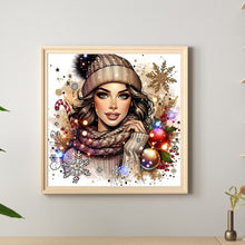 Load image into Gallery viewer, Diamond Painting - Full Round - Christmas Girl (40*40CM)