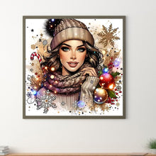Load image into Gallery viewer, Diamond Painting - Full Round - Christmas Girl (40*40CM)