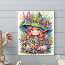 Load image into Gallery viewer, Diamond Painting - Full Round - Forest Animals and Elf Girl (40*50CM)