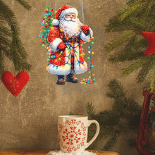 Load image into Gallery viewer, Christmas Acrylic Special Shape Santa Claus 5D DIY Diamond Painting Dots Pendant