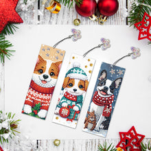 Load image into Gallery viewer, 3Pcs Christmas Special Shape Cat Diamond Painting Bookmark for Reading Day Gift