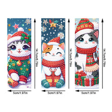 Load image into Gallery viewer, 3Pcs Christmas Special Shape Cat Diamond Painting Bookmark for Reading Day Gift