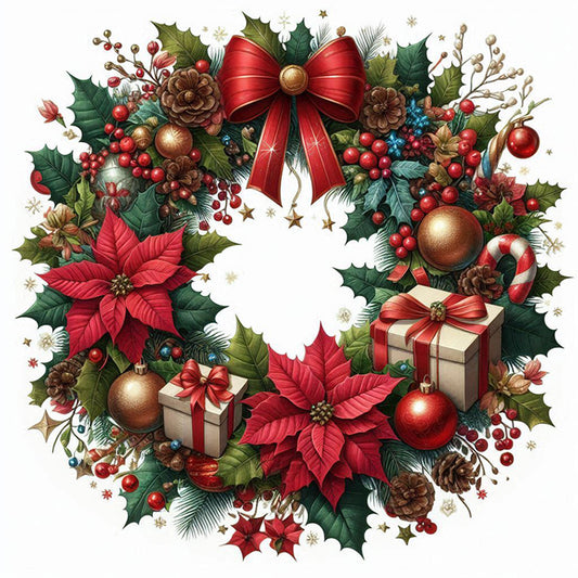 Diamond Painting - Full Square - Christmas wreath (30*30CM)