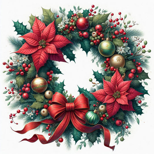 Diamond Painting - Full Square - Christmas wreath (30*30CM)