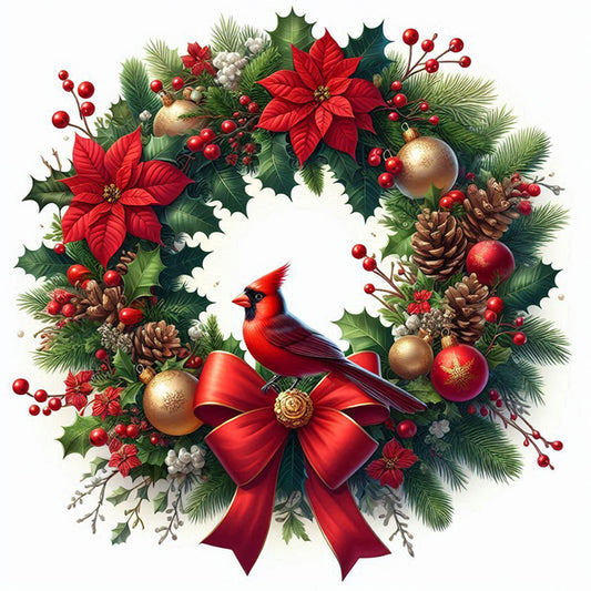 Diamond Painting - Full Square - Christmas wreath (30*30CM)