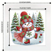 Load image into Gallery viewer, Diamond Painting - Partial Special Shaped - Winter snowman with framed (19.2*19.2CM)