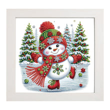 Load image into Gallery viewer, Diamond Painting - Partial Special Shaped - Winter snowman with framed (19.2*19.2CM)