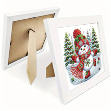 Load image into Gallery viewer, Diamond Painting - Partial Special Shaped - Winter snowman with framed (19.2*19.2CM)