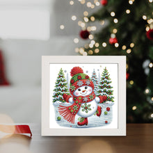 Load image into Gallery viewer, Diamond Painting - Partial Special Shaped - Winter snowman with framed (19.2*19.2CM)