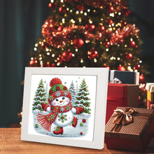 Load image into Gallery viewer, Diamond Painting - Partial Special Shaped - Winter snowman with framed (19.2*19.2CM)
