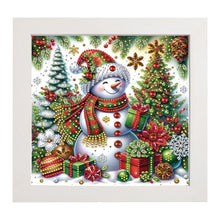 Load image into Gallery viewer, Diamond Painting - Partial Special Shaped - Winter snowman with framed (19.2*19.2CM)