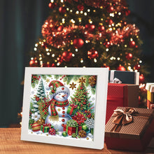 Load image into Gallery viewer, Diamond Painting - Partial Special Shaped - Winter snowman with framed (19.2*19.2CM)