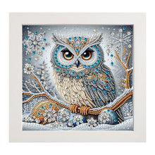 Load image into Gallery viewer, Diamond Painting - Partial Special Shaped - Winter owl with framed (19.2*19.2CM)