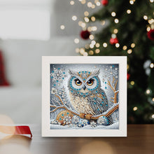 Load image into Gallery viewer, Diamond Painting - Partial Special Shaped - Winter owl with framed (19.2*19.2CM)
