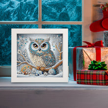 Load image into Gallery viewer, Diamond Painting - Partial Special Shaped - Winter owl with framed (19.2*19.2CM)