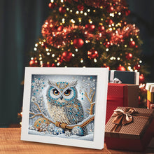 Load image into Gallery viewer, Diamond Painting - Partial Special Shaped - Winter owl with framed (19.2*19.2CM)