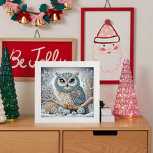 Load image into Gallery viewer, Diamond Painting - Partial Special Shaped - Winter owl with framed (19.2*19.2CM)