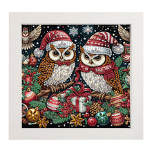Load image into Gallery viewer, Diamond Painting - Partial Special Shaped - Christmas owl with framed (19.2*19.2CM)