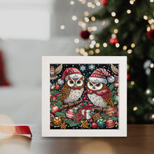 Load image into Gallery viewer, Diamond Painting - Partial Special Shaped - Christmas owl with framed (19.2*19.2CM)