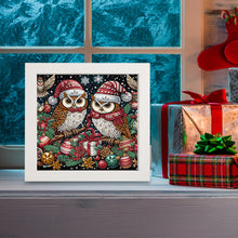 Load image into Gallery viewer, Diamond Painting - Partial Special Shaped - Christmas owl with framed (19.2*19.2CM)