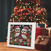 Load image into Gallery viewer, Diamond Painting - Partial Special Shaped - Christmas owl with framed (19.2*19.2CM)