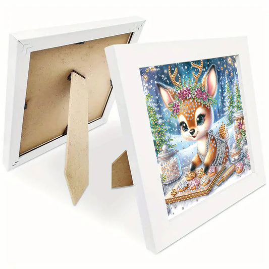 Diamond Painting - Partial Special Shaped - Baked elk with framed (19.2*19.2CM)