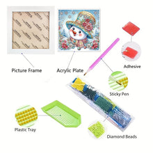 Load image into Gallery viewer, Diamond Painting - Partial Special Shaped - Christmas snowman with framed (19.2*19.2CM)