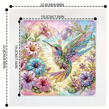 Load image into Gallery viewer, Diamond Painting - Partial Special Shaped - Flower hummingbird with framed (19.2*19.2CM)