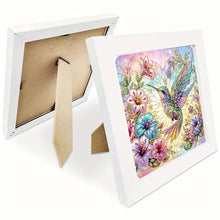 Load image into Gallery viewer, Diamond Painting - Partial Special Shaped - Flower hummingbird with framed (19.2*19.2CM)