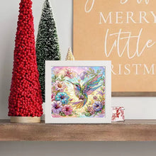 Load image into Gallery viewer, Diamond Painting - Partial Special Shaped - Flower hummingbird with framed (19.2*19.2CM)