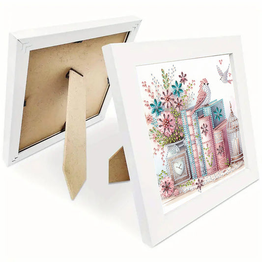Diamond Painting - Partial Special Shaped - Book bird with framed (19.2*19.2CM)