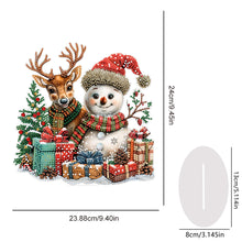 Load image into Gallery viewer, Acrylic Special Shape Christmas Elk and Snowman Diamond Painting Desktop Decors